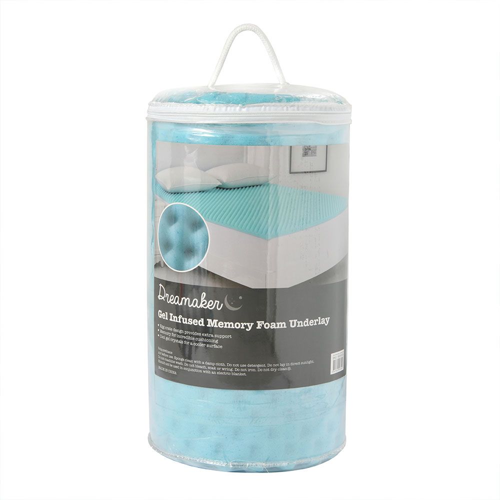 Dreamaker Gel Infused Convoluted Cool Memory Foam Underlay Packaging