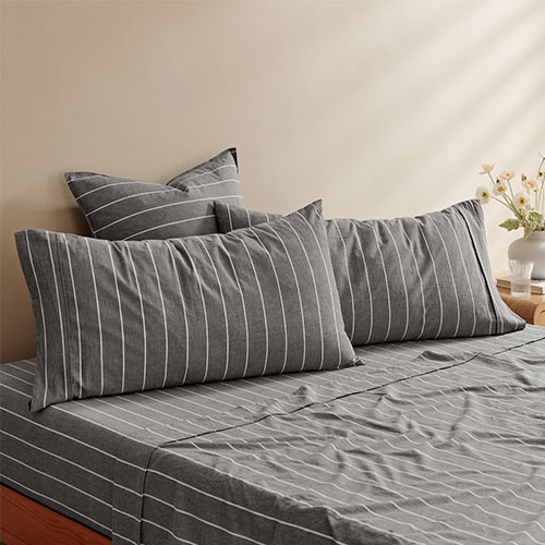 Dreamaker Rumi Washed Yarn Dyed Cotton King Pillowcase Twin Pack Lifestyle