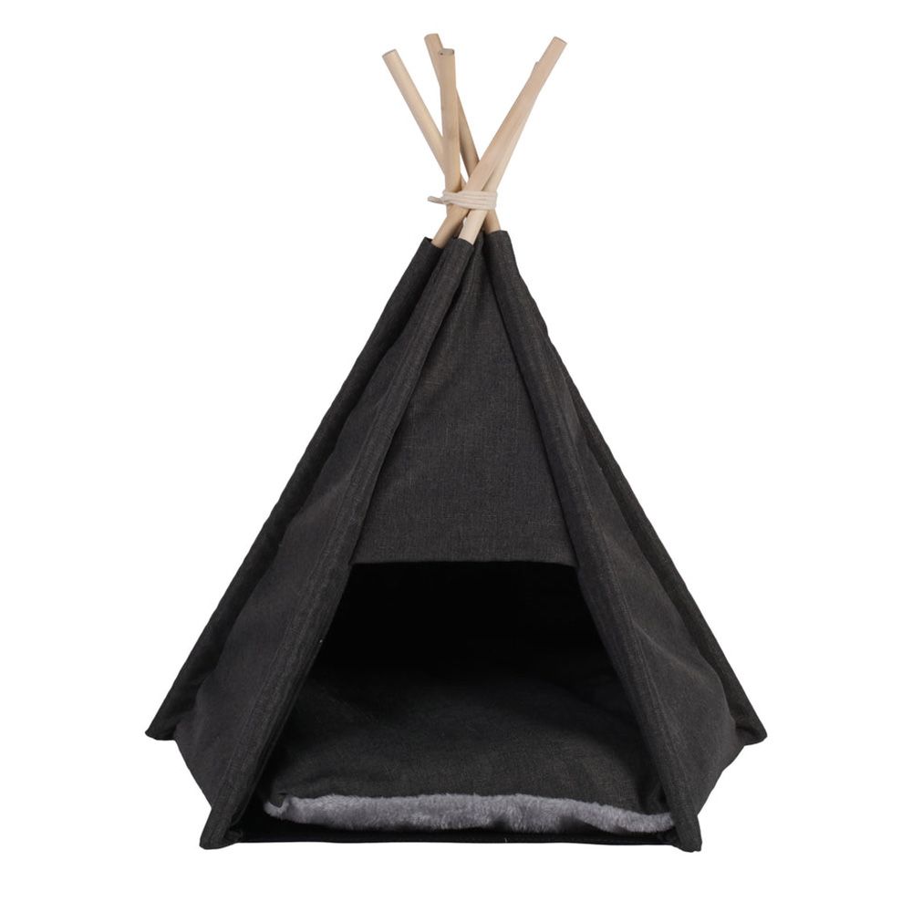 Charlie's Premium Faux Linen Pet Teepee Bed Tent 3
