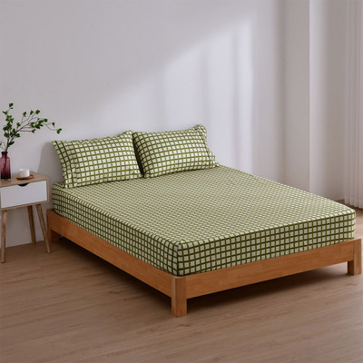 Dreamaker 130GSM Micro Flannel Grid Combo Fitted Sheet Set