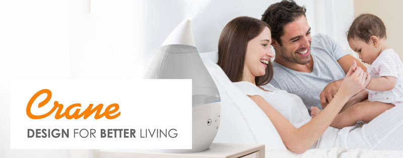 Crane Drop Ultrasonic Air Humidifier and Sound Machine