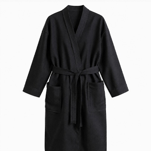 Jason Commercial Cotton Waffle Bathrobe Ebony