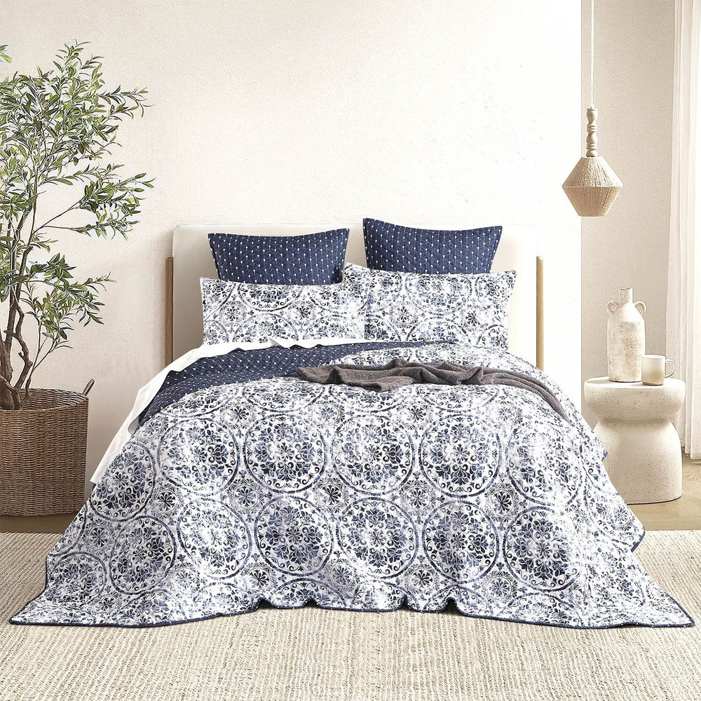 Renee Taylor Delos Quilted Reversible Coverlet Set