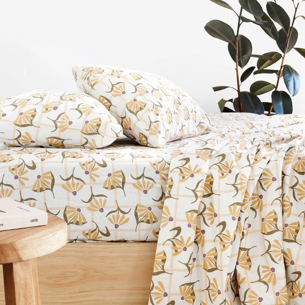Bambury Arlo Flannelette Cotton Sheet Set