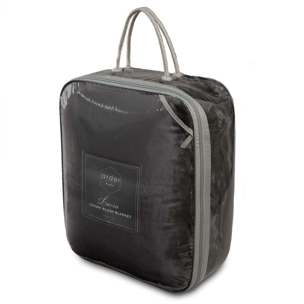 Ardor Boudoir Lucia Luxury Plush Blanket Charcoal Packaging