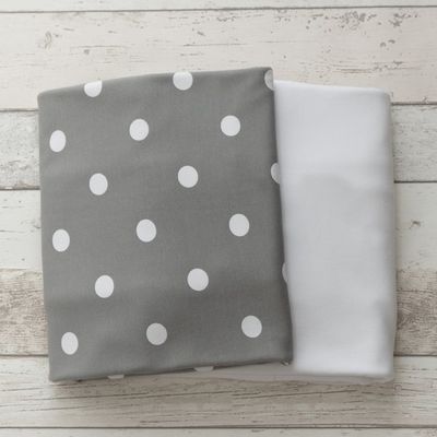 Grey Polkadot/White