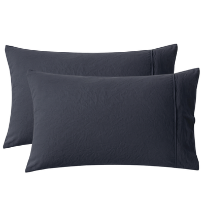 Dreamaker Superfine Washed Microfibre Standard Pillowcase Twin Pack White