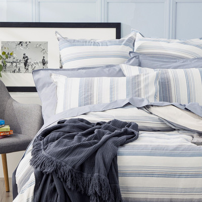 Renee Taylor Derby Yarn Dyed Vintage Washed Cotton Quilt Cover Set