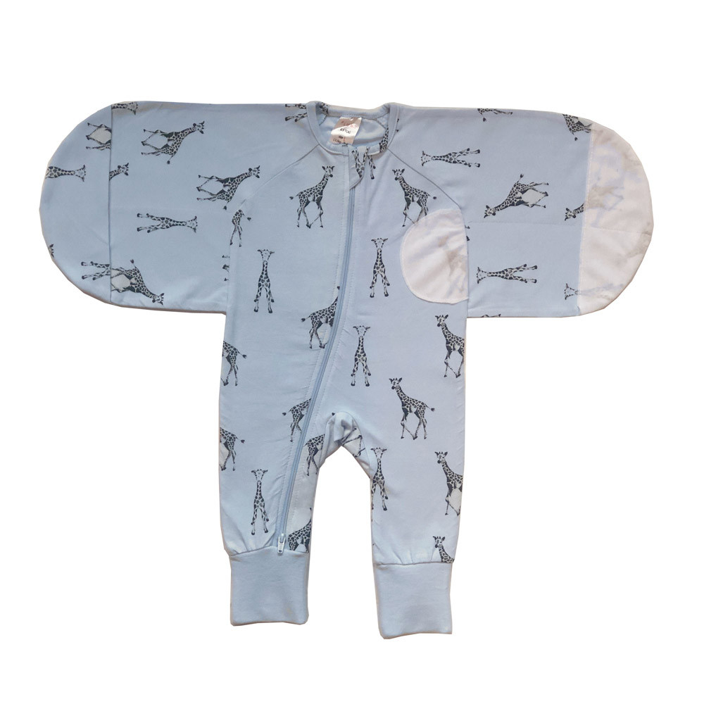 Plum Blue Giraffe Swaddle Suit 0.5 Tog Single Item