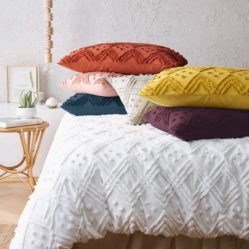Park Avenue Medallion Cotton Vintage Washed Tufted Quilt Cover Set