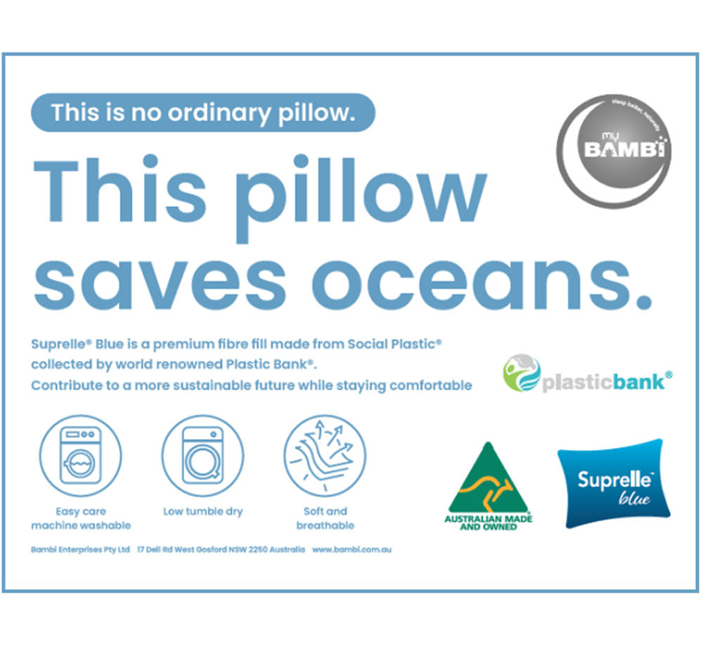 Bambi Advansa Suprelle Blue Fibre Fill Pillow