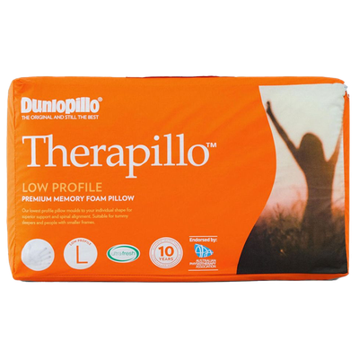 Dunlopillo Therapillo Premium Memory Foam Pillow Low Profile