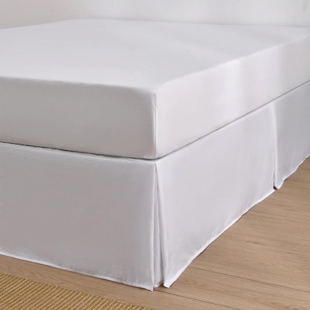 Dreamaker Superfine Washed Microfibre Pleated Valance White