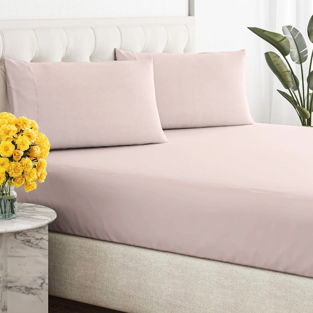 Renee Taylor 300 Thread Count 100% Organic Cotton Fitted and Pillow Case Set