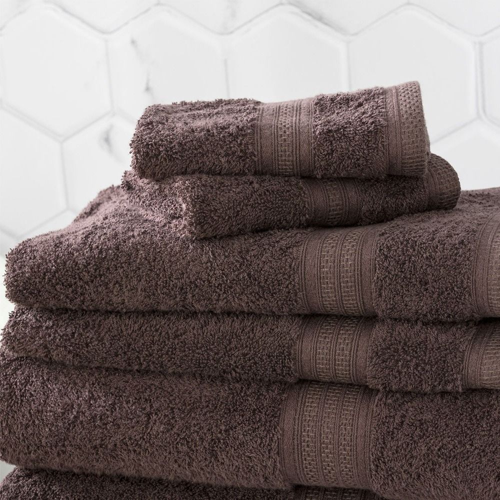Renee Taylor Stella Super Soft Bamboo Cotton Bath Towels Cocoa