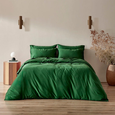 Serene 400TC Bamboo Cotton Blend Sateen Quilt Cover Set Eden