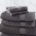 Renee Taylor Stella Super Soft Bamboo Cotton Bath Towels Charcoal