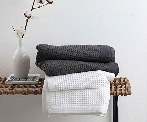 Logan and Mason Cotton Waffle Blanket Feature 1
