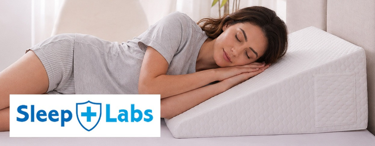 SleepLabs Multi-Use Triangle Bed Wedge Pillow Mobile Banner