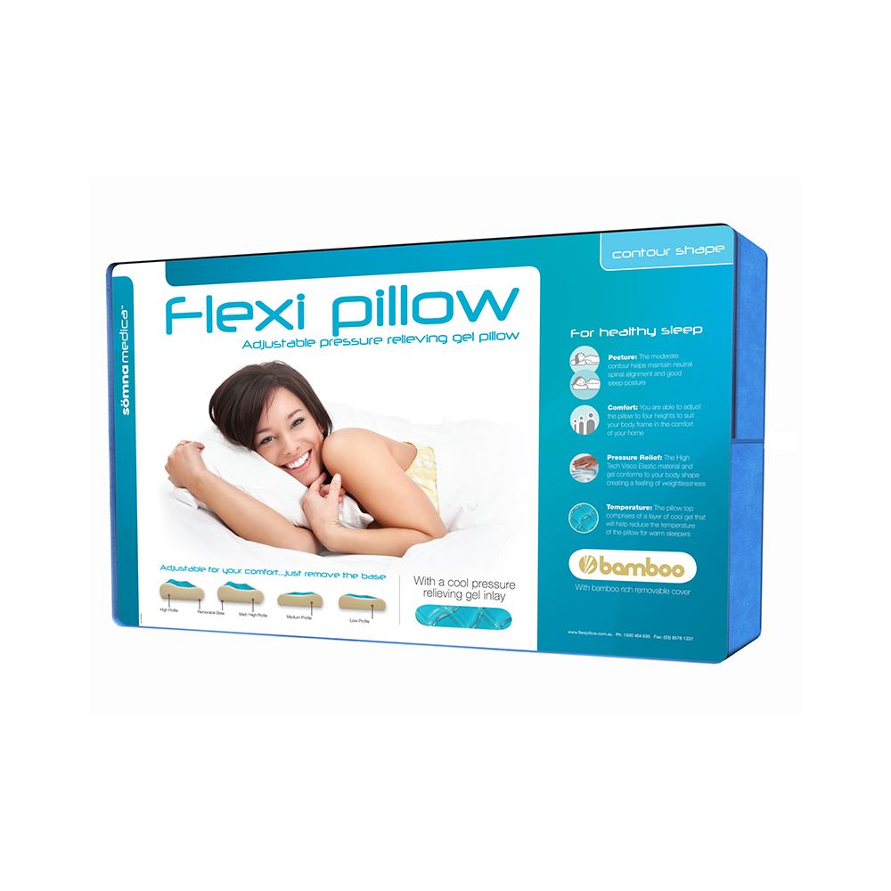 Flexi Gel Adjustable Contoured Memory Foam Pillow