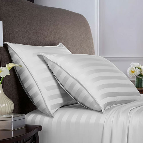 Eastwind Sateen Organic Bamboo King Pillowcases Set Stripe White