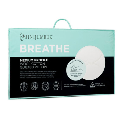 MiniJumbuk Breathe Cotton Quilted Wool Pillow
