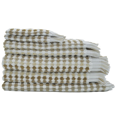 Jenny McLean Pom Pom 500 GSM 7 Piece Cotton Bath Towel Set Natural Tone