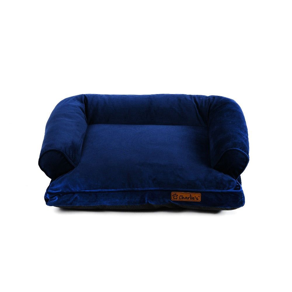 Charlie's Corduroy Dog Sofa Bed Green Navy