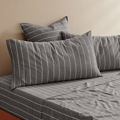Dreamaker Rumi Washed Yarn Dyed Cotton King Pillowcase Twin Pack