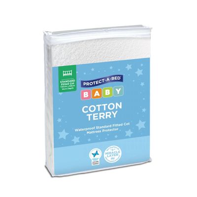 Protect A Bed Cotton Terry Fitted Cot Mattress Protector Standard