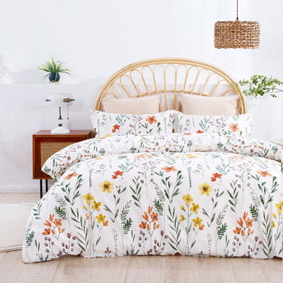 Dreamaker Cotton Printed Daisy Quilt Cover Set