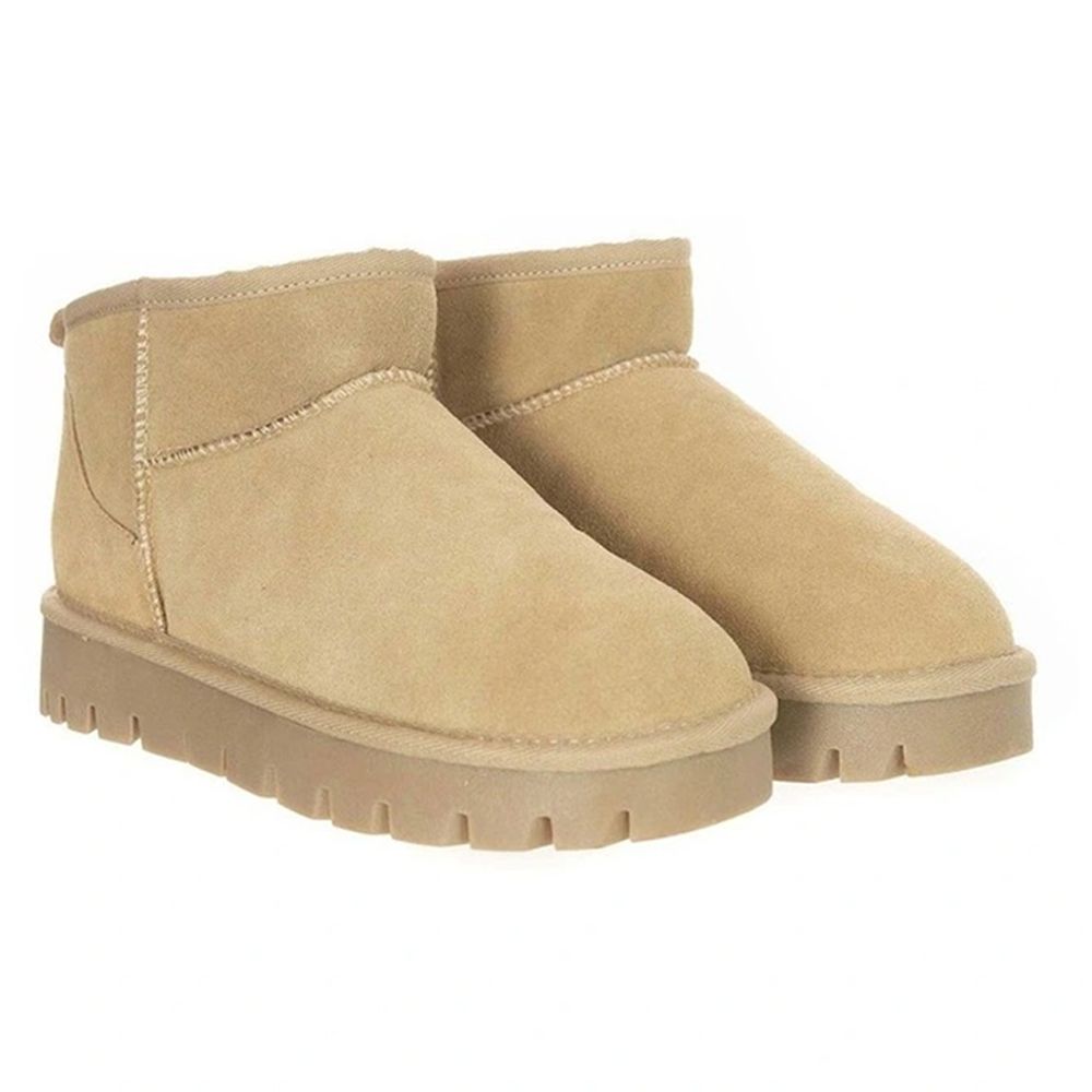 Uggaroo Beige Lucie Mini Platform Slipper Boots Womens