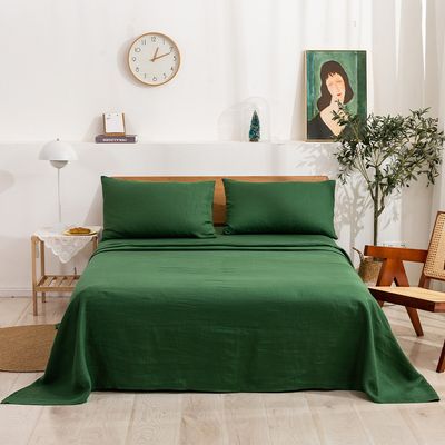 Natural Home 100% European Flax Linen Sheet Set Olive