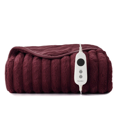 Dreamaker Chunky Embossed Fleece Reversible Heated Throw