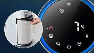 Follow the smart filter status indicator on your device