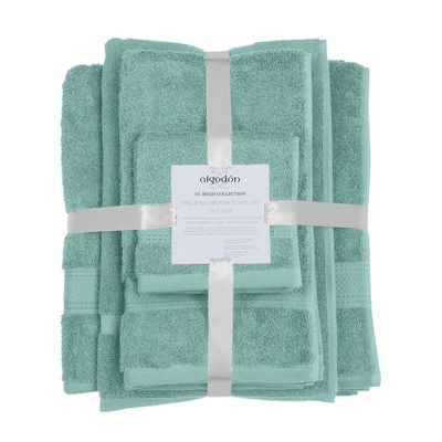 Algodon St Regis 7 Piece Cotton Bath Towel Set Marine