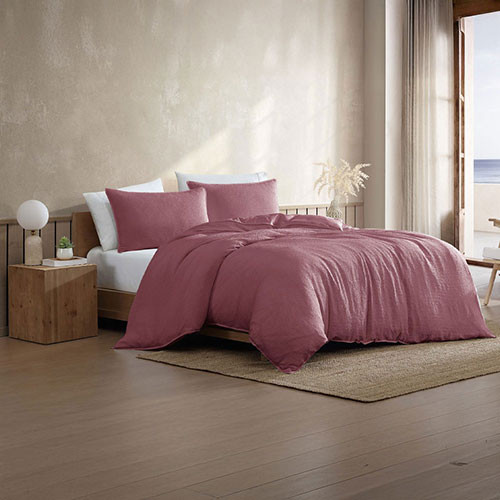 Ardor Home Boardwalk Quilt Cover Set Lipstick Colour