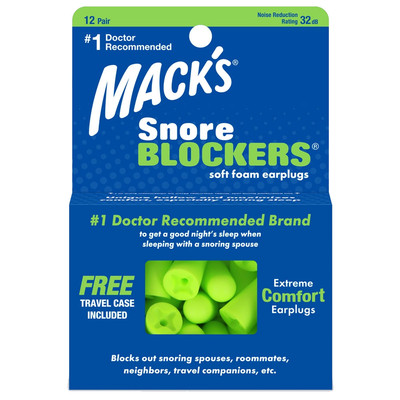 Mack's Snore Blockers Soft Foam Earplugs 12 Pairs-Single