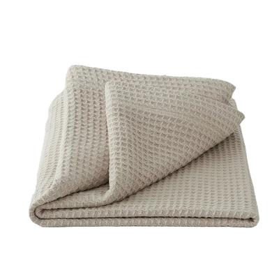 Sheridan Cotton Waffle Blanket on bed