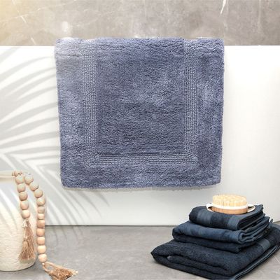 Renee Taylor Soho Cotton Reversible Bath Mat Blue