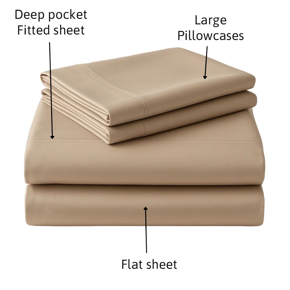 Eastwind Bamboo Sateen Sheet Set Inclusions
