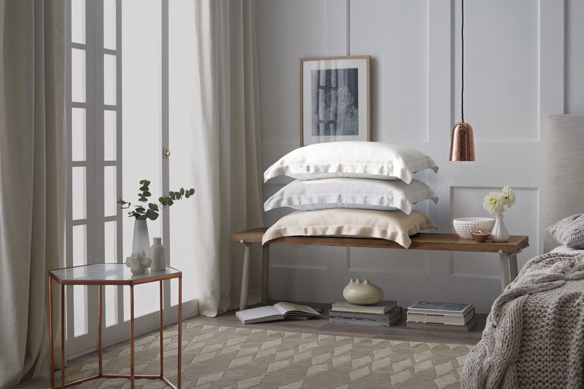 Sheridan Lanham Tailored Silk Pillowcase Stack of Pillows