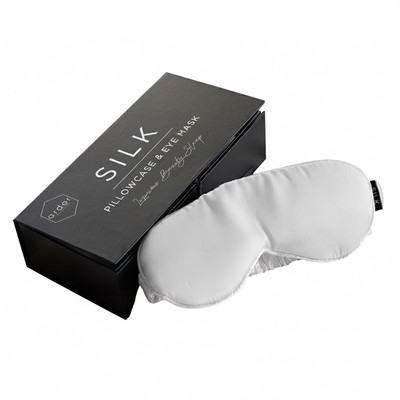 Ardor Home White Mulberry Silk Pillowcase and Sleep Mask Set