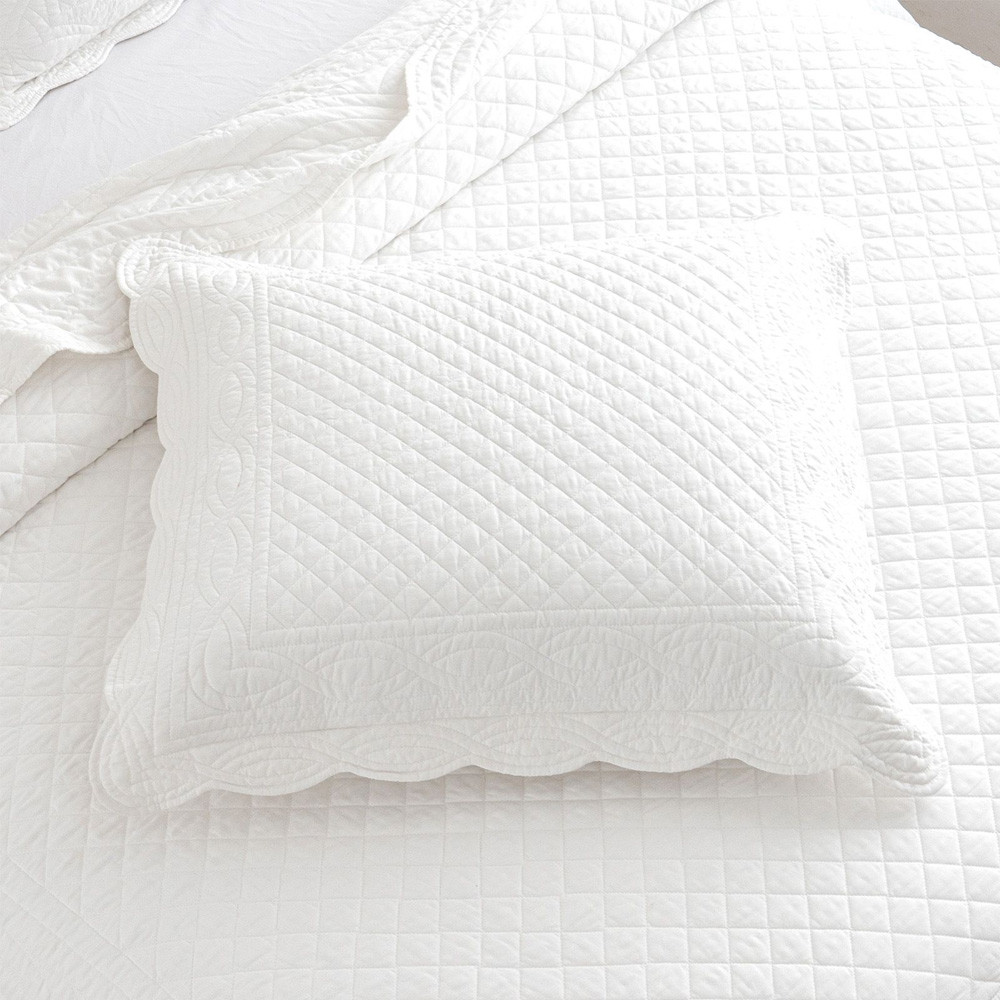 Renee Taylor Scallop Jacquard Coverlet Set