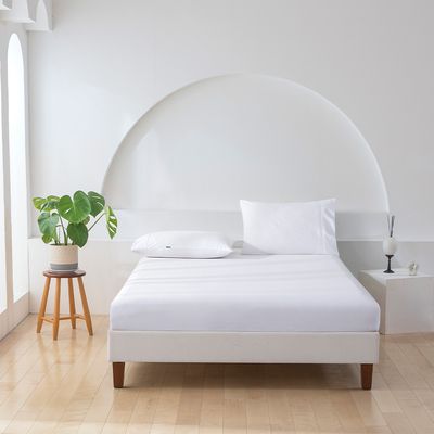 Essn 500TC Cotton Sateen Fitted Sheet Set White