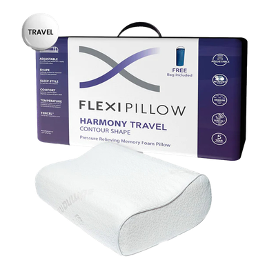 Flexi Pillow Harmony Travel Contoured Memory Foam Pillow