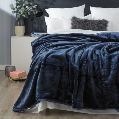 Renee Taylor Heavy Weight Acrylic Mink Blanket Indigo Thumbnail