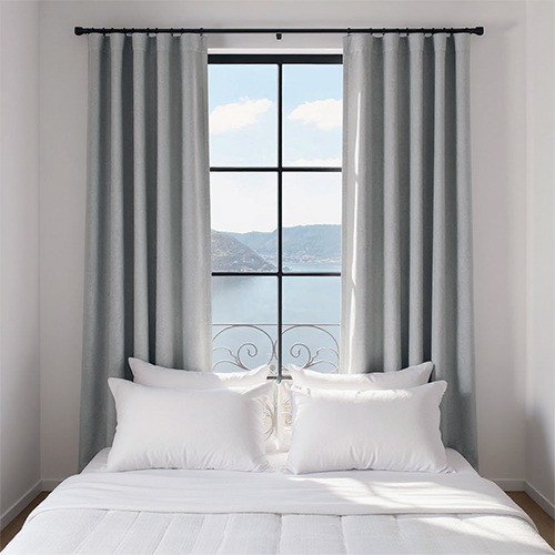 Cadence & Co. Bennett Faux Linen Multi Header Curtain Steel