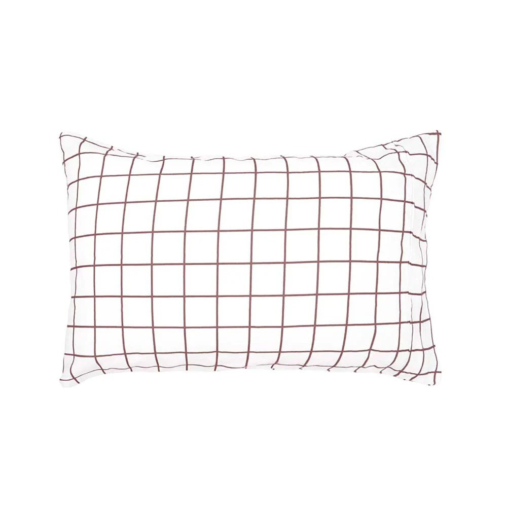 Bambury Grid Boysenberry Flannelette 100% Cotton Quilt Cover Set