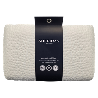 Sheridan Deluxe Memory Foam Travel Pillow Pack Shot